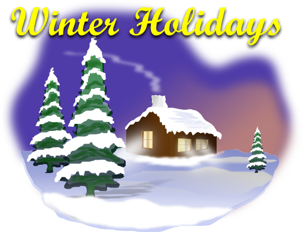 Winter Holiday Scene Clip Art - Winter Holiday Clipart