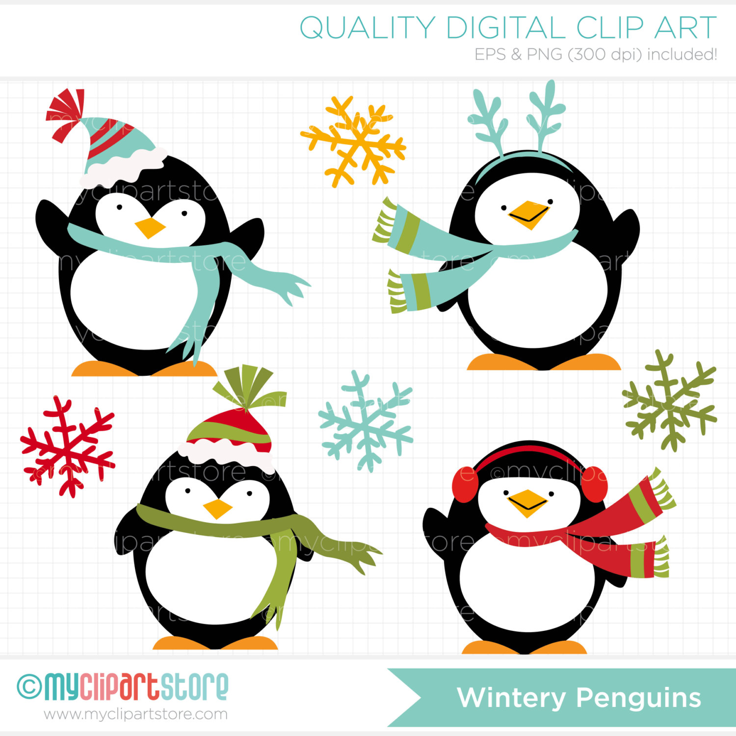 winter penguin clipart - Free Large Images