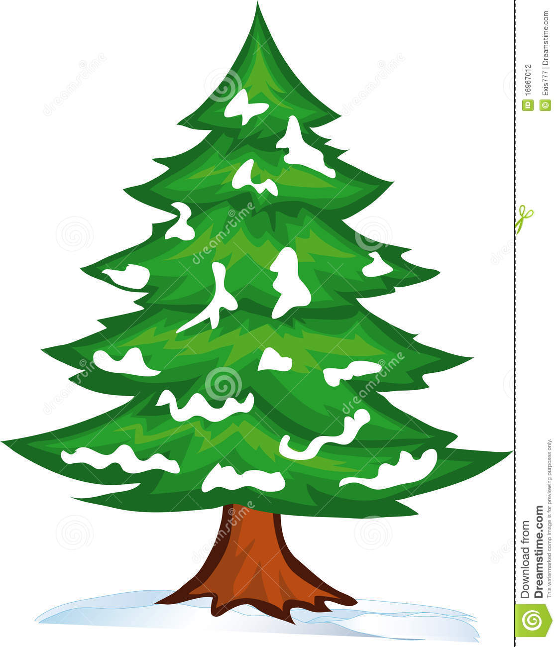 Winter Pine Trees Clipart .