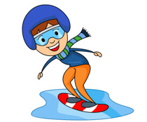Winter Sports Boy Snowboarding Clipart Size: 115 Kb