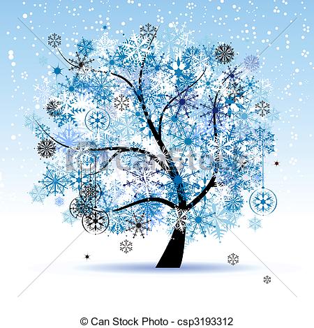 Winter Wallpaper Clipart #1. Christmas holiday. Winter tree .