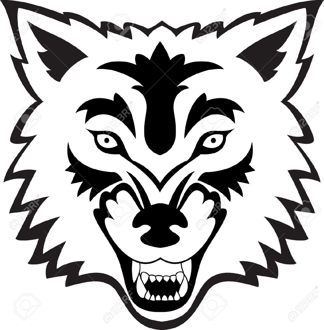 wolf head: Wolf face