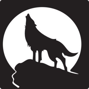 Wolf howling at the moon clip art vector clip art
