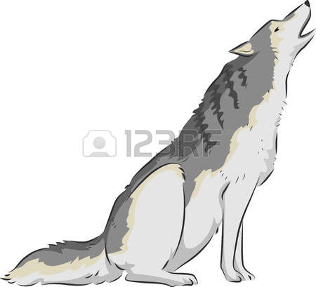 wolf howling: Illustration of - Wolf Howling Clipart