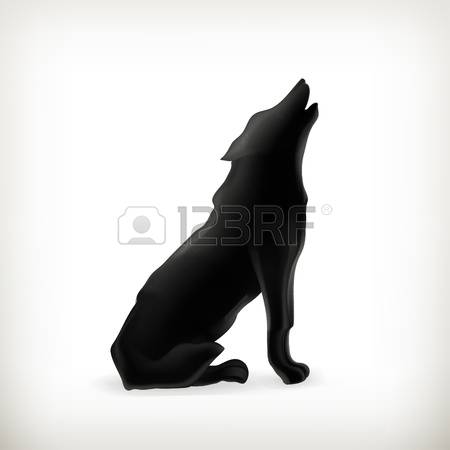 wolf howling: Wolf silhouette