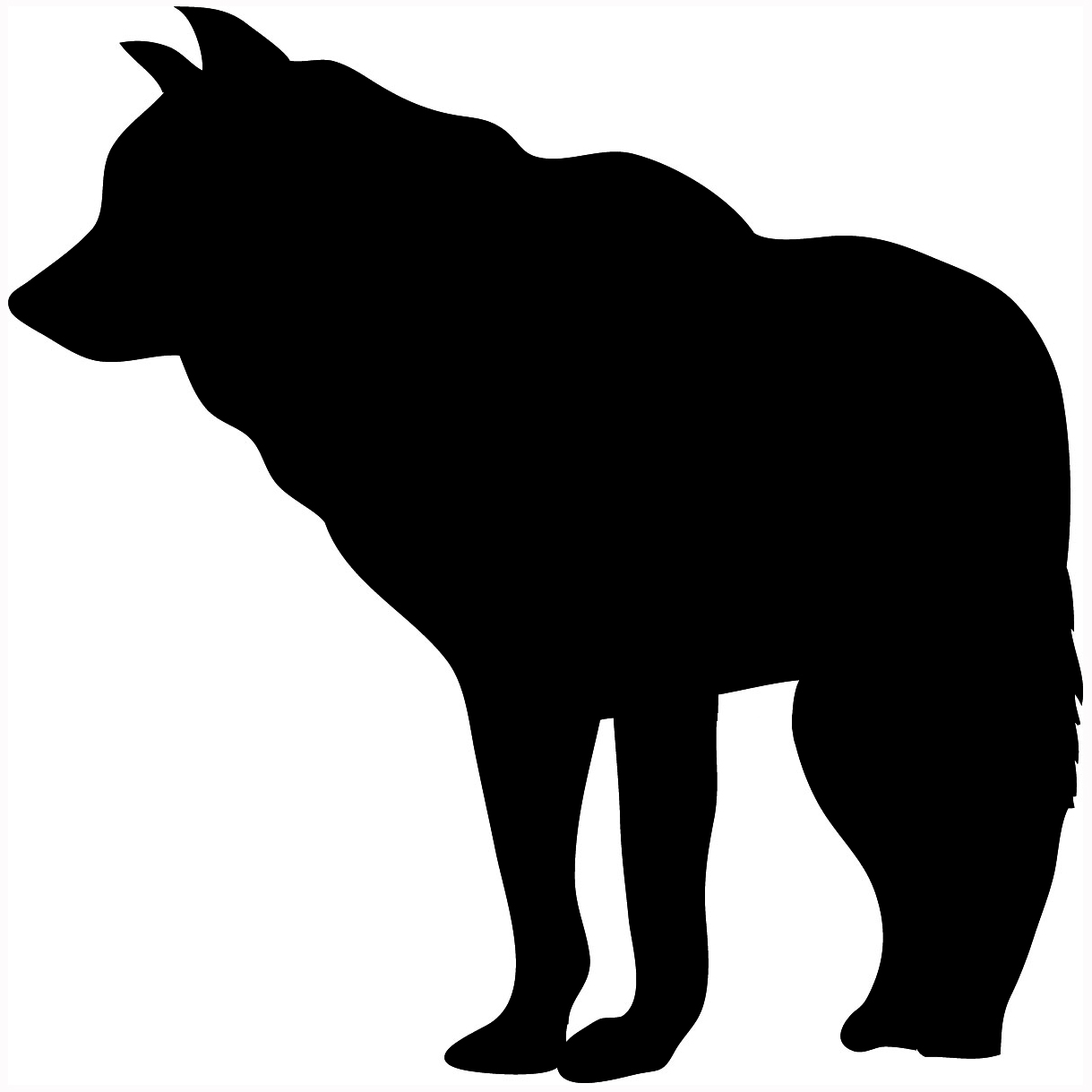 black wolf silhouette ...