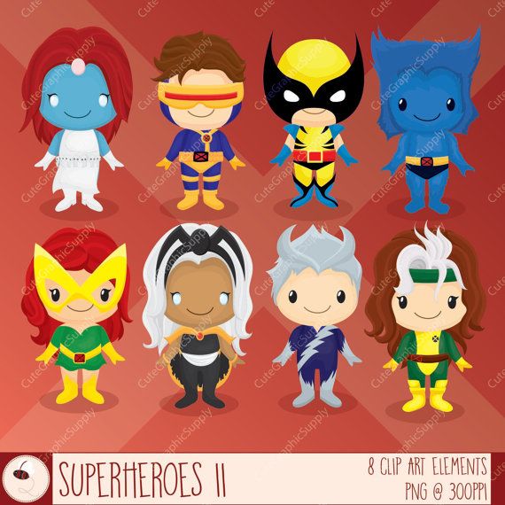 Superhero clipart, super hero clipart, superhero clip art, wolverine clipart,  xmen clipart, x men, comic clipart, INSTANT DOWNLOAD -LN075-