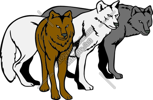 Wolf wolves clip art 2 image