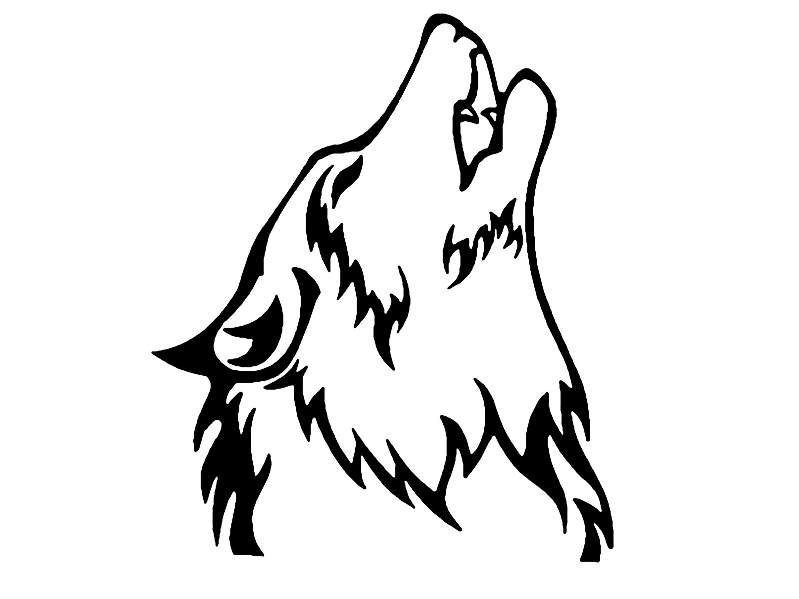 Wolves Drawings Free Cliparts - Howling Wolf Clip Art