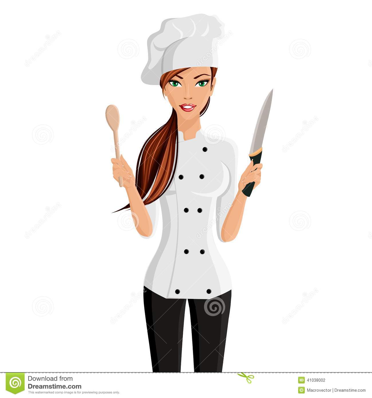 Woman Chef Portrait Stock Vector Image 41038002