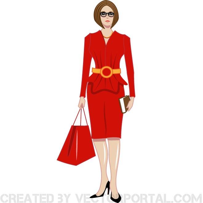 Woman lady in red clip art free vector freevectors
