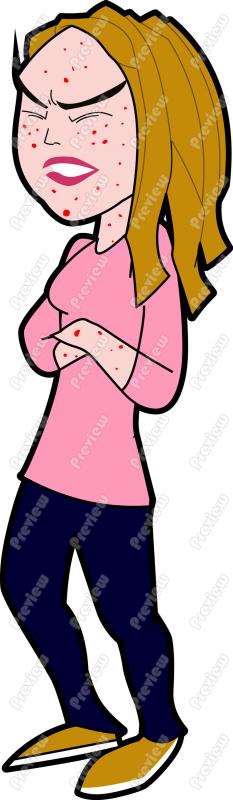 Woman With Chickenpox Cartoon Clip Art