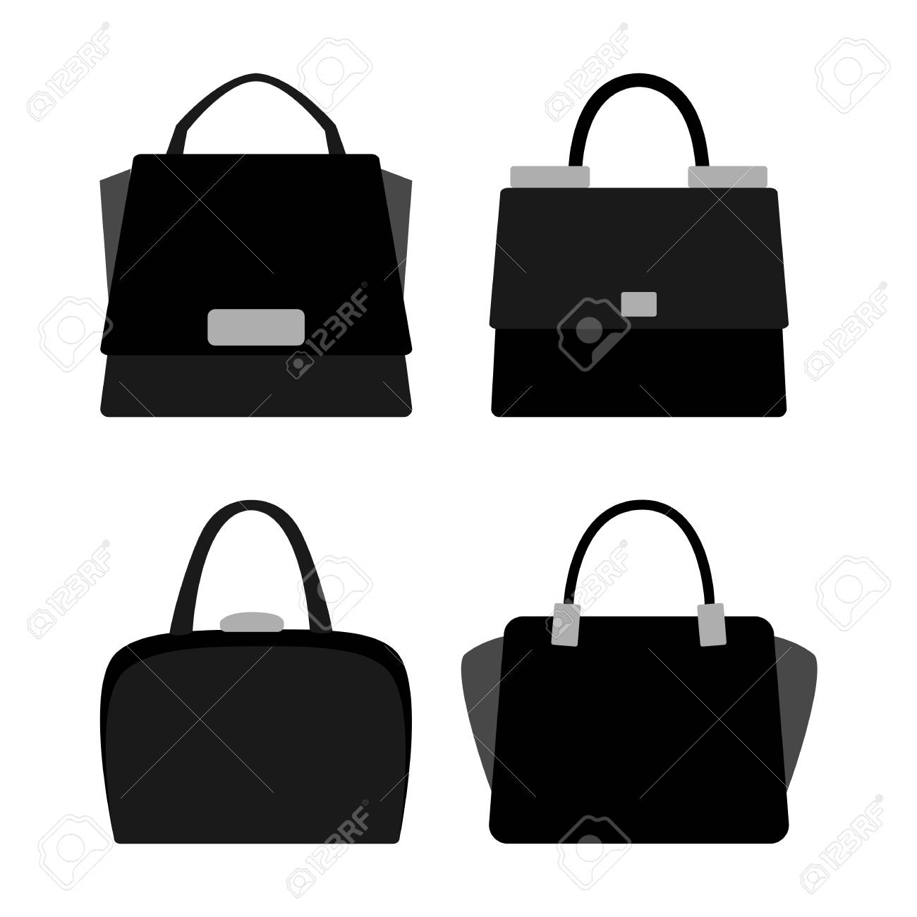 Women Bag Clipart monochrome