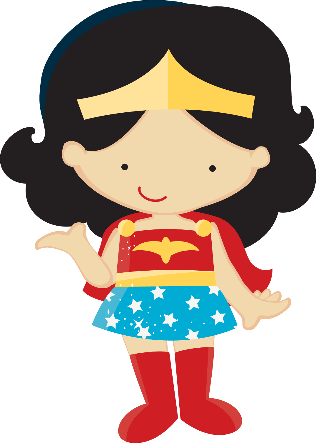 Clipart of Wonder Woman Baby in Different Styles.