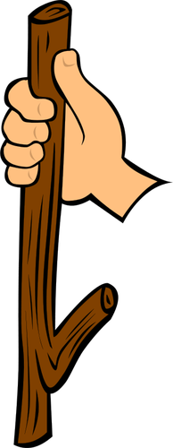 Wood stick in hand vector cli - Stick Clipart