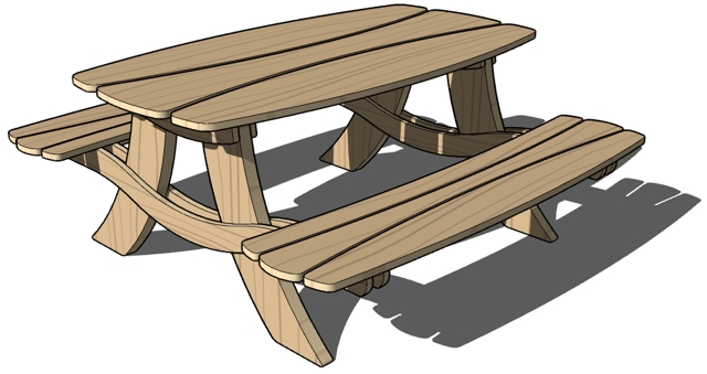 3d Render of a Picnic Table