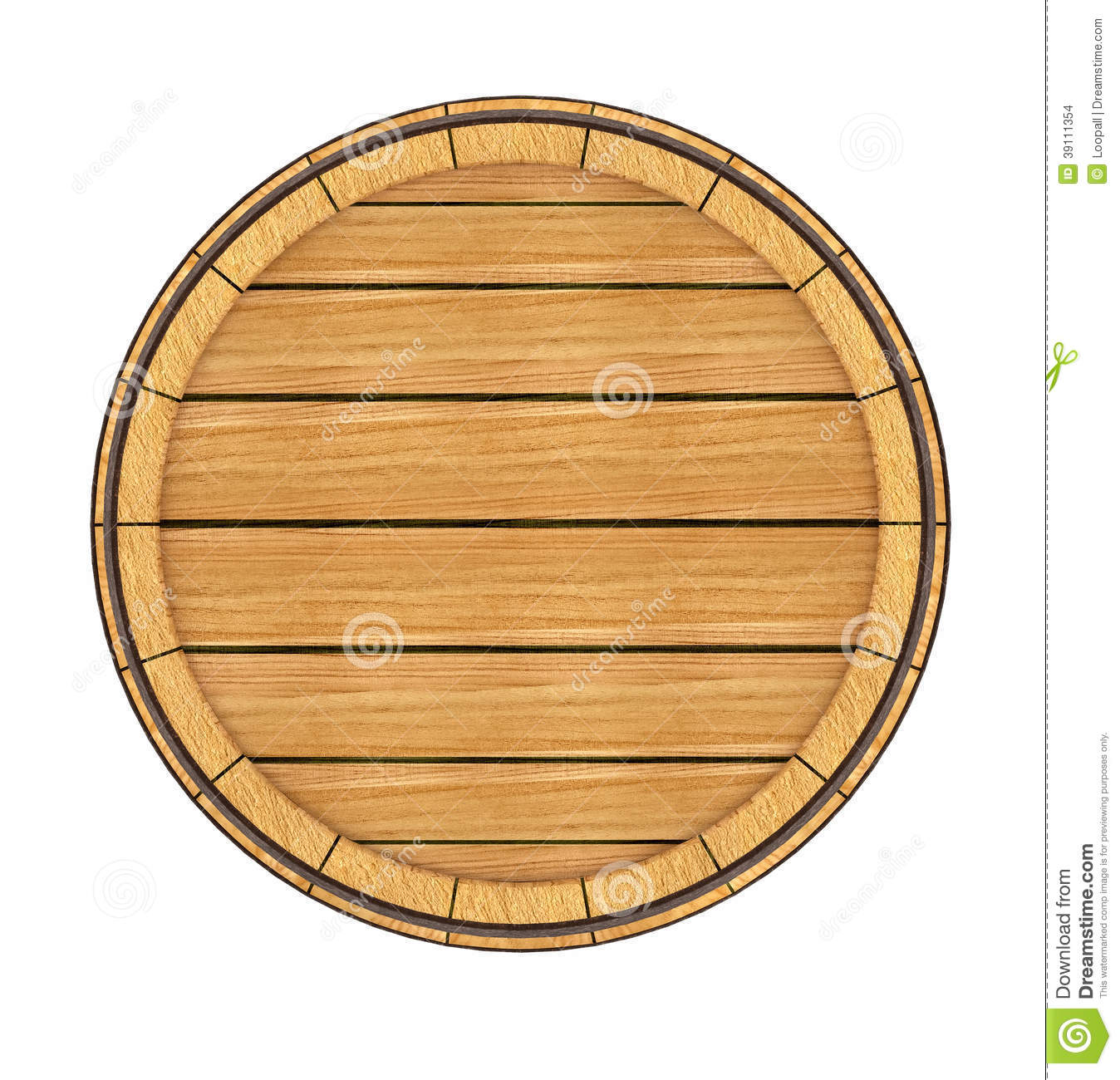 Wooden Barrel Top View 3d Ren - Barrel Clip Art