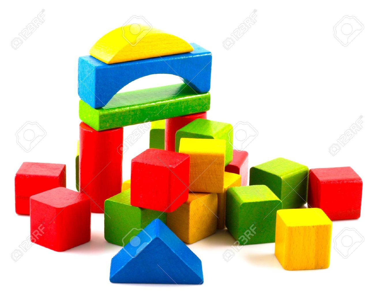 Wooden building blocks . - Building Blocks Clip Art
