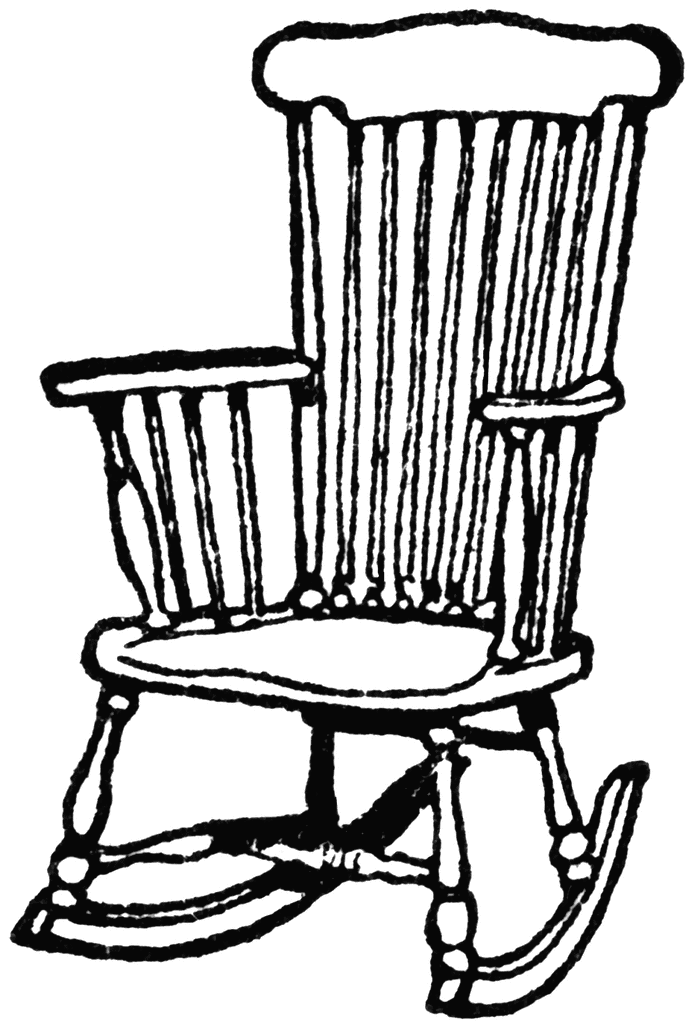 Wooden Rocking Chair Clipart  - Rocking Chair Clipart