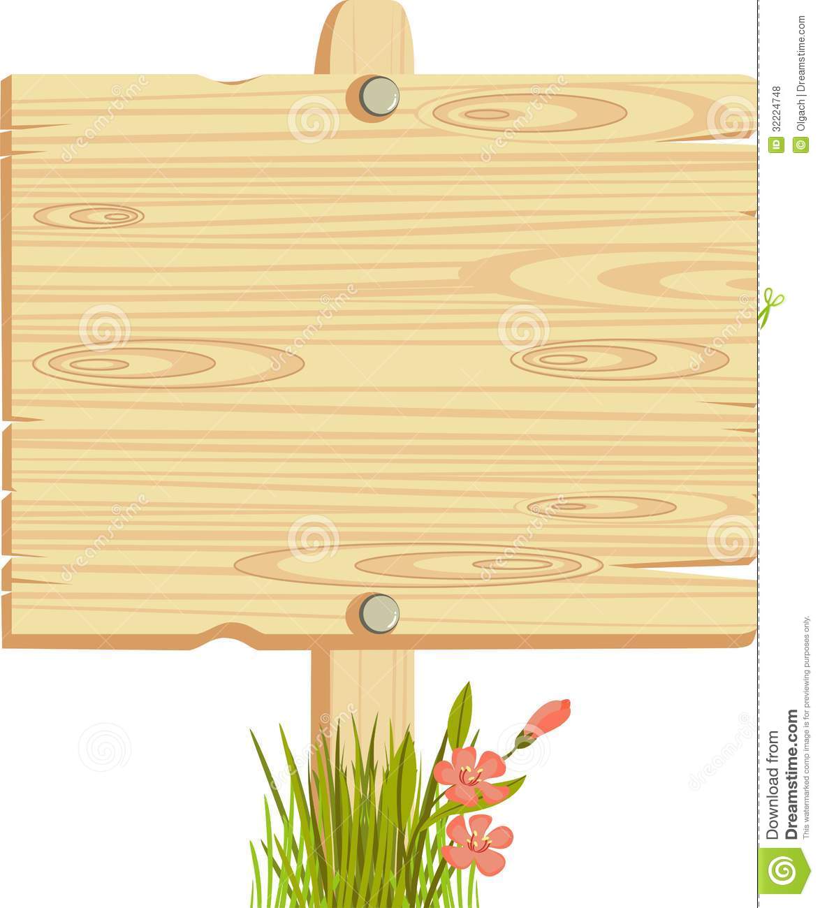 Wooden blank sign clipart