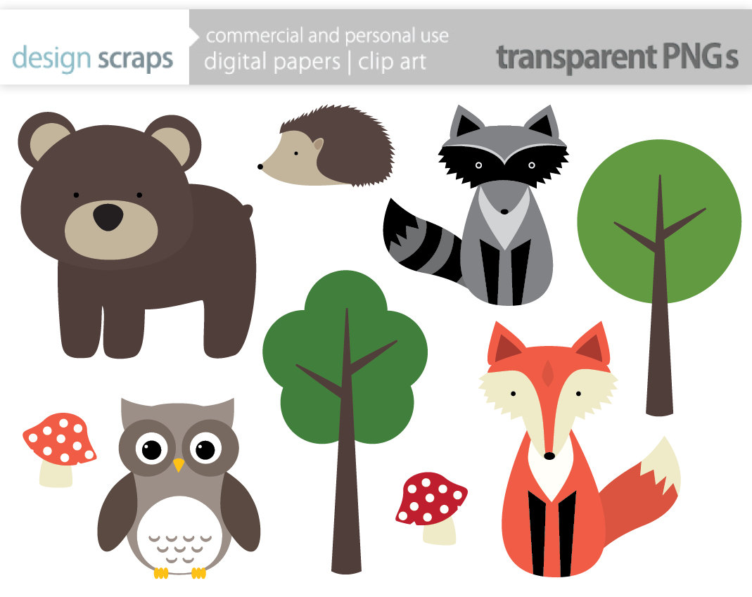 woodland animal clip art graphics forest animals by designscraps, $3.50 | Baby Nolan | Pinterest | Clip art, Graphics and Google