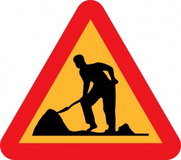 Workman Ahead Roadsign clip a - Road Sign Clipart
