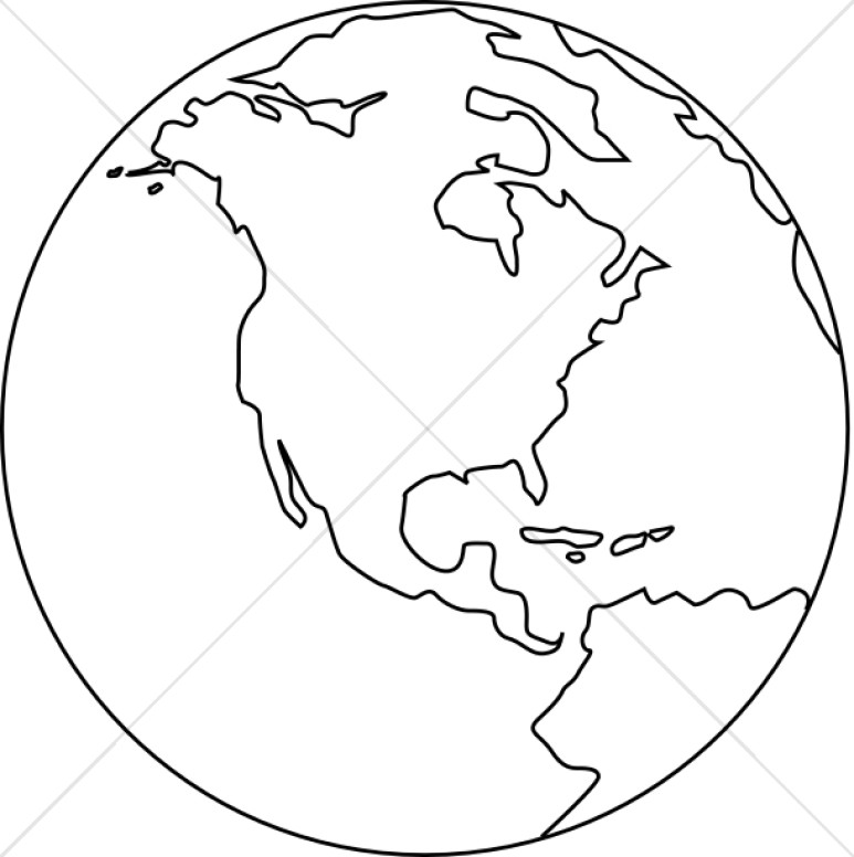 World Clipart Black And White