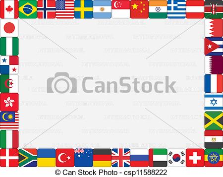 world flag icons frame . - Flag Border Clip Art