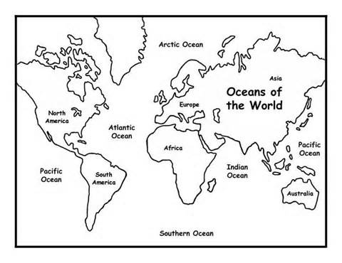 World-map-coloring-pages-7 - Map Clipart Black And White