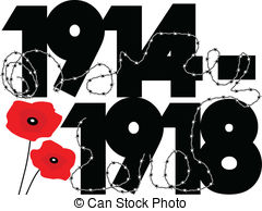 World War One - First World War dates in symbolic vector.