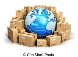 ... Worldwide shipping concept - Creative abstract global.