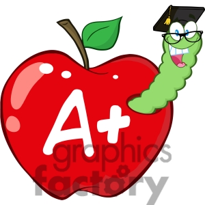 Worm and Apple. 4946-Clipart- - Apple With Worm Clip Art
