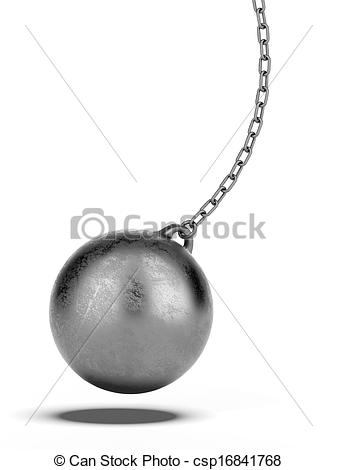 ... Wrecking ball isolated on a white background. 3d render