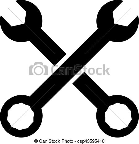 Crossed Wrench and Screwdriver - csp43595410