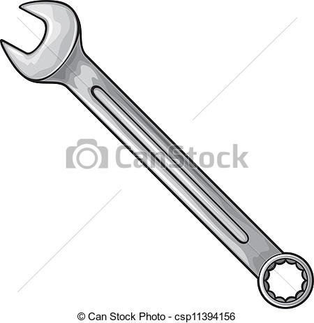 Vector Hand Wrench Tool Or Sp - Wrench Clipart