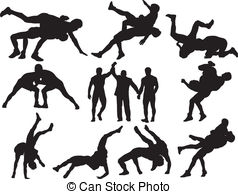 . ClipartLook.com Wrestling vector silhouettes - Layered and fully editable.