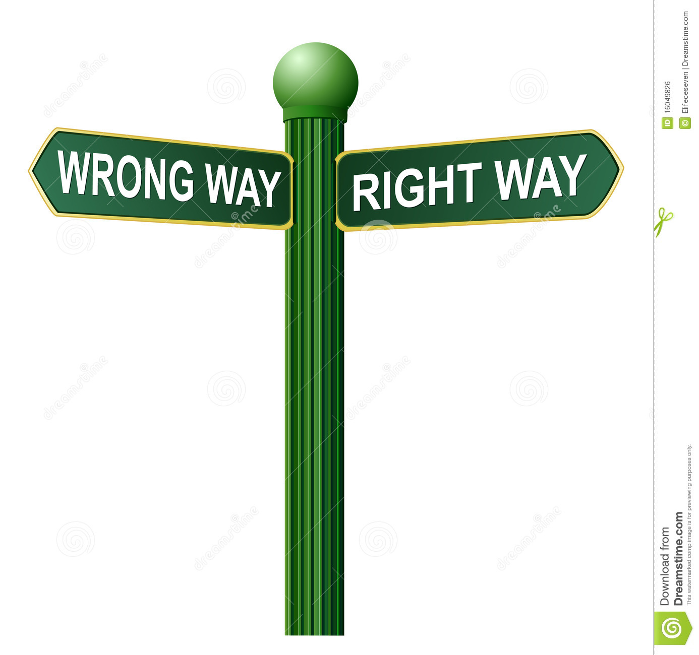 Wrong Way Right Way Street Sign Royalty Free Stock Image Image