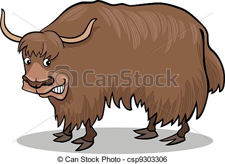 ... Yak bull - cartoon illustration of asian yak bull