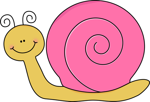 Yellow and Pink Snail - Clipart Snail