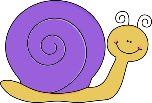 Yellow and Purple Snail - Clipart Snail