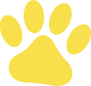 Yellow Cat Paw Clip Art - Cat Paw Clipart