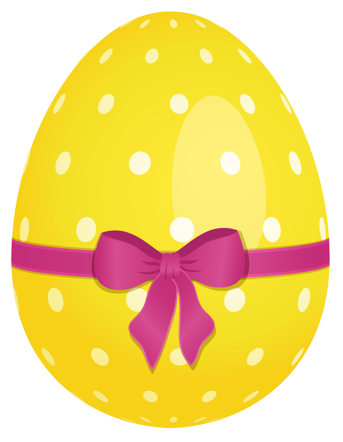 Yellow dotted easter egg with - Pink Easter Egg Clipart