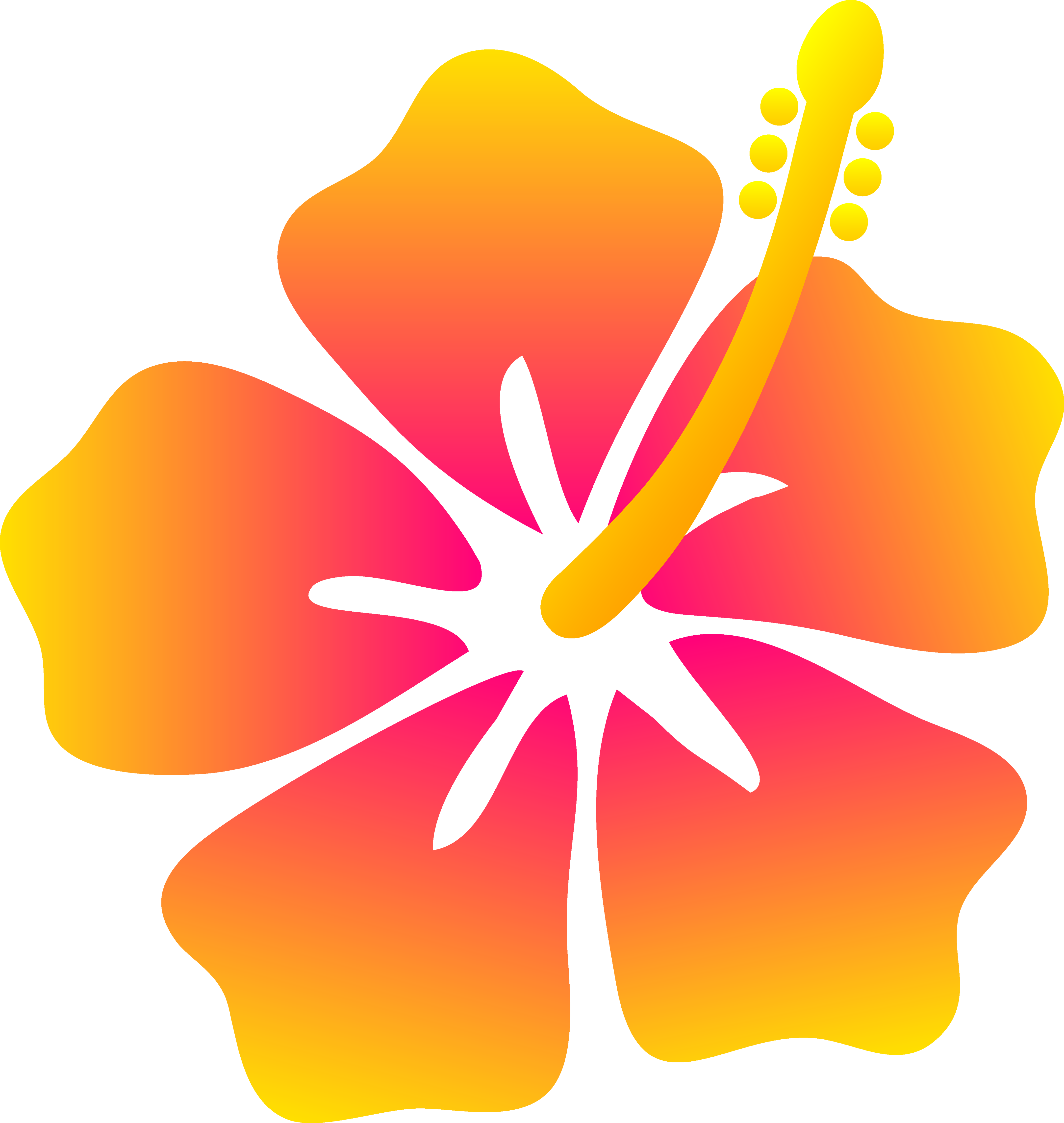 Yellow Hibiscus Flower Clip . - Hibiscus Flower Clipart