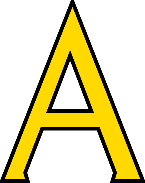 Yellow Letter A Clipart