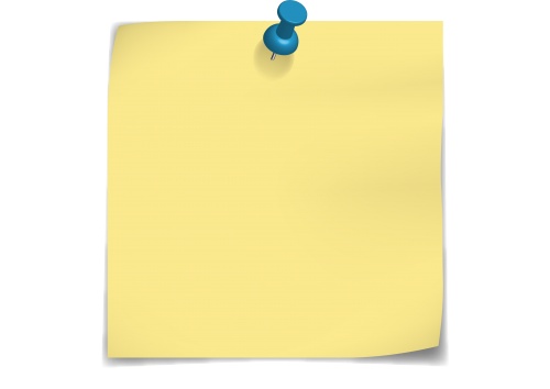 Yellow Post-It Note with Push - Post It Note Clip Art