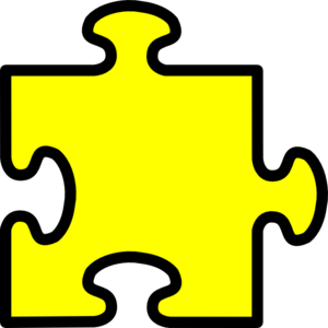 Yellow puzzle piece clip art .