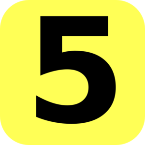Yellow Rounded Number 5 Clip  - 5 Clip Art