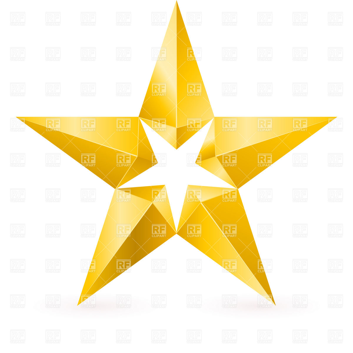 Yellow Stars Clip Art Shiny Gold Star With Facets Objects Download