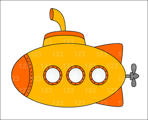Yellow Submarine Clipart Cute - Submarine Clipart