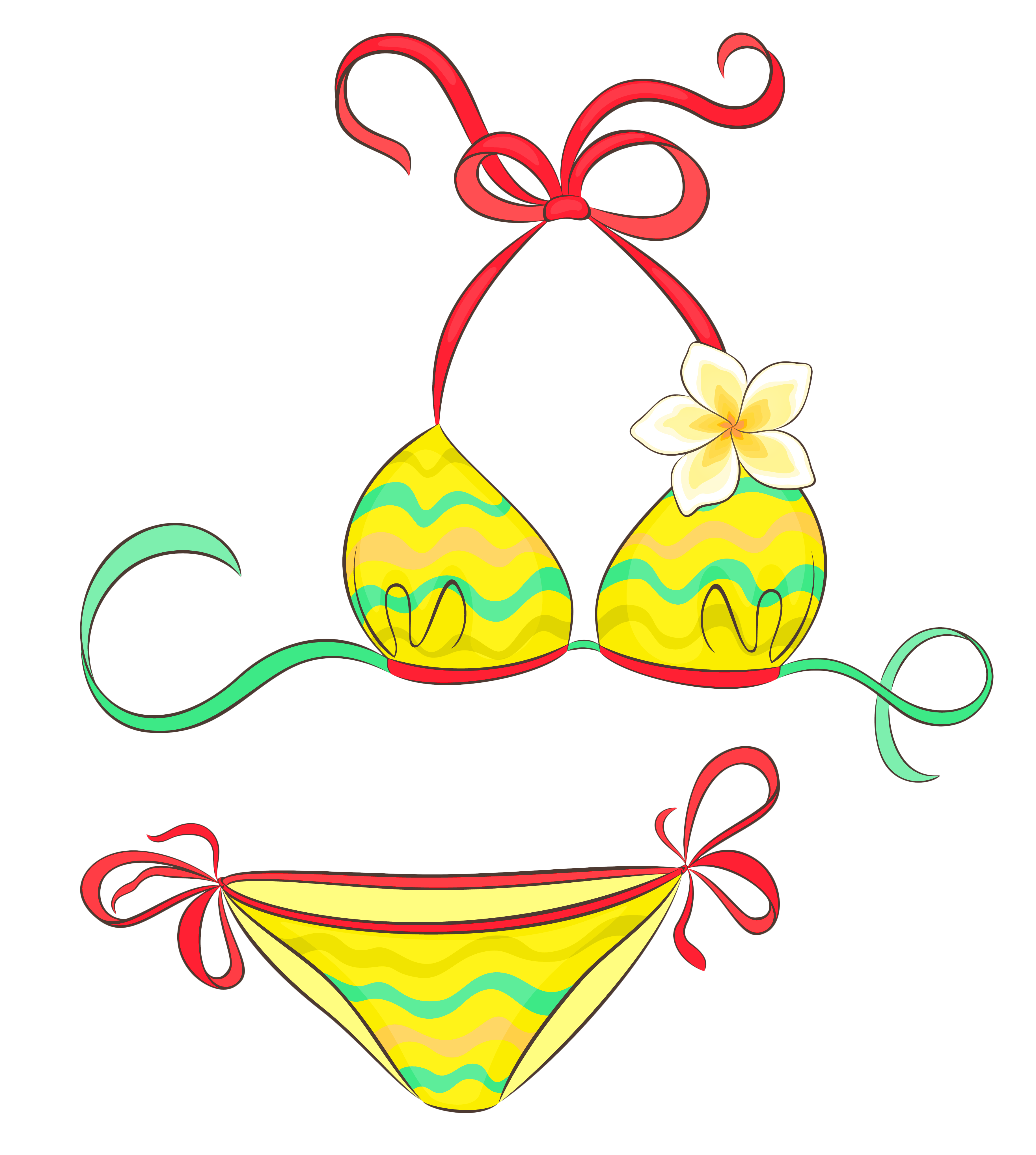 Yellow Swimsuit PNG Vector Clipart